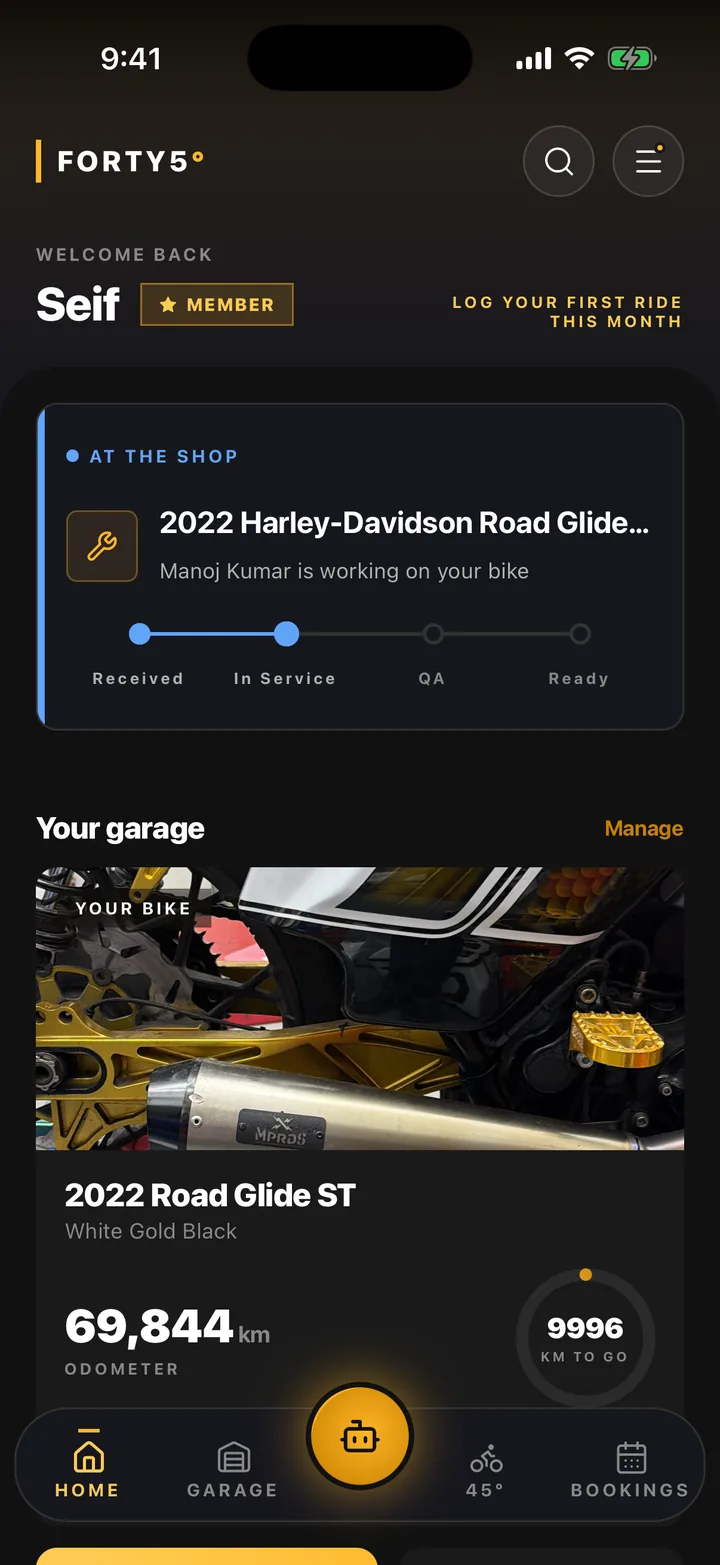 Track your bike at the shop